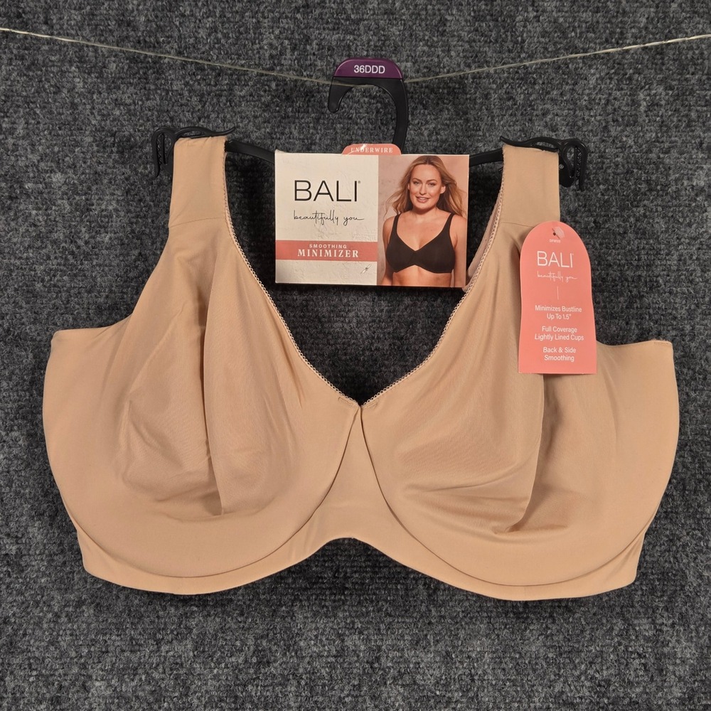 Bali Smoothing Minimizer Underwire Bra Size 36DDD Nude Full Coverage Lined